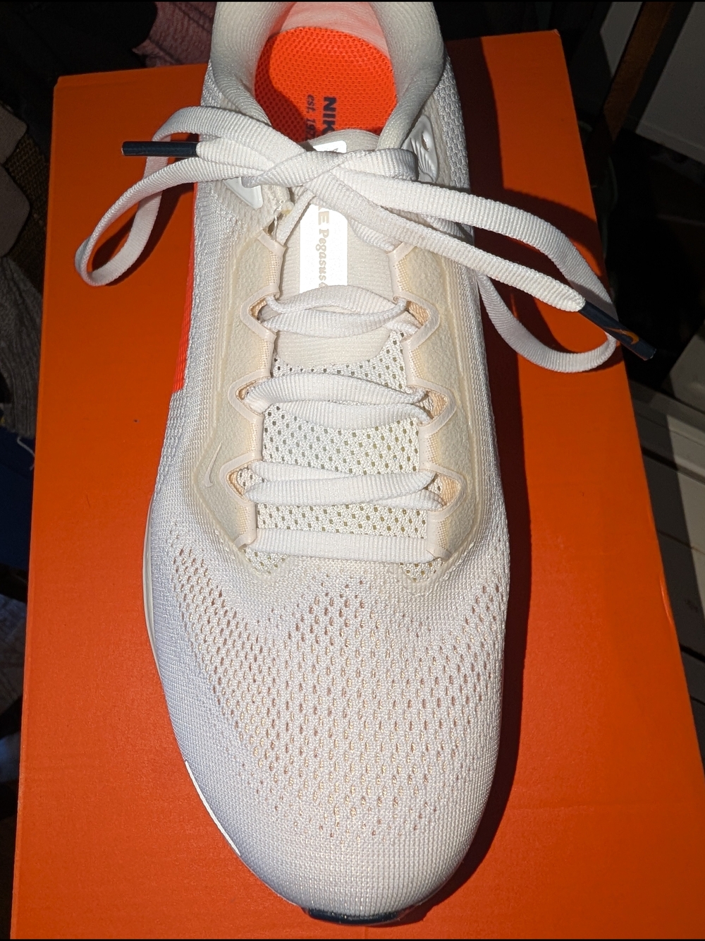 Nike Women’s Zoom Pegasus White and Orange Running Shoe